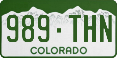 CO license plate 989THN