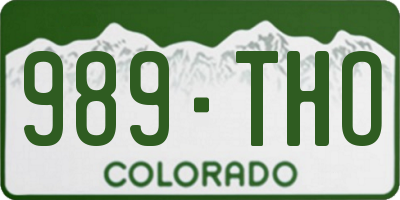 CO license plate 989THO