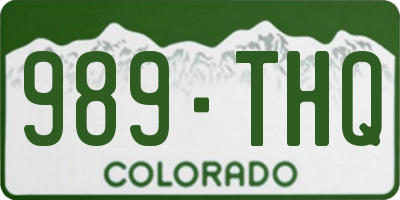 CO license plate 989THQ