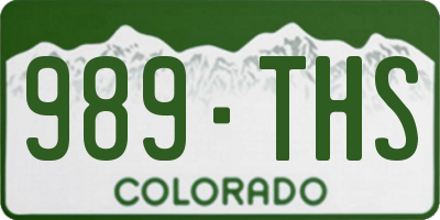 CO license plate 989THS