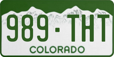 CO license plate 989THT