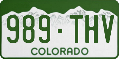 CO license plate 989THV