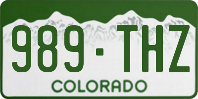 CO license plate 989THZ
