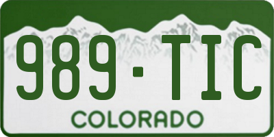 CO license plate 989TIC