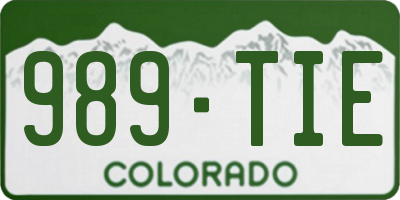 CO license plate 989TIE