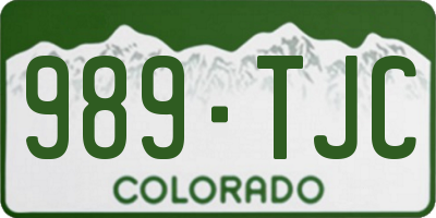 CO license plate 989TJC