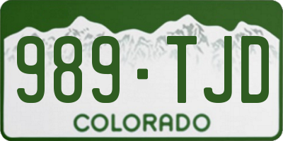 CO license plate 989TJD