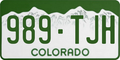 CO license plate 989TJH