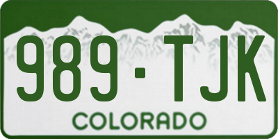 CO license plate 989TJK