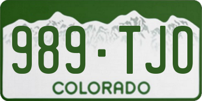 CO license plate 989TJO