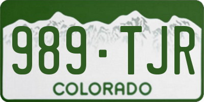 CO license plate 989TJR
