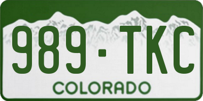 CO license plate 989TKC