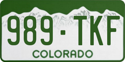 CO license plate 989TKF