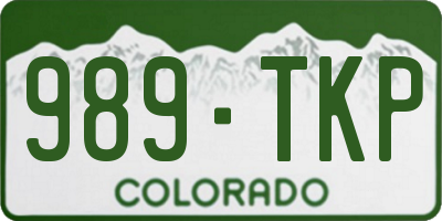 CO license plate 989TKP