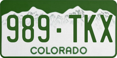 CO license plate 989TKX