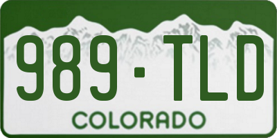 CO license plate 989TLD