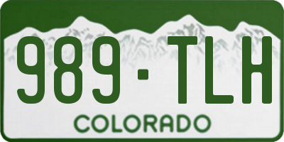 CO license plate 989TLH