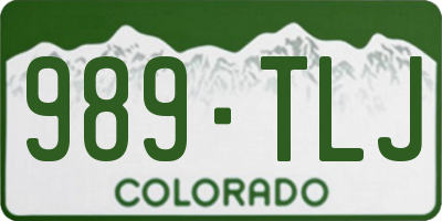 CO license plate 989TLJ