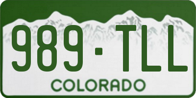 CO license plate 989TLL