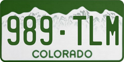 CO license plate 989TLM