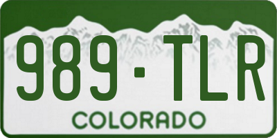 CO license plate 989TLR