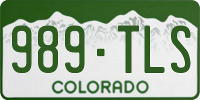 CO license plate 989TLS