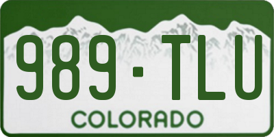 CO license plate 989TLU