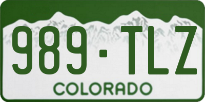 CO license plate 989TLZ