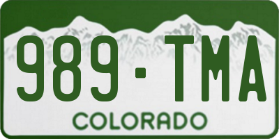 CO license plate 989TMA