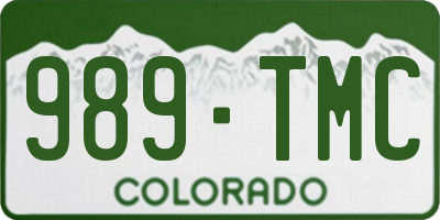 CO license plate 989TMC