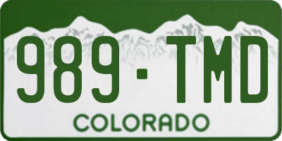 CO license plate 989TMD