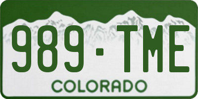 CO license plate 989TME