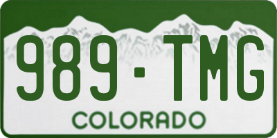 CO license plate 989TMG