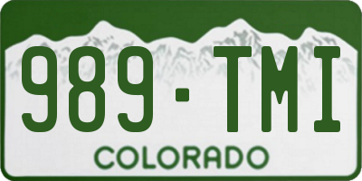 CO license plate 989TMI