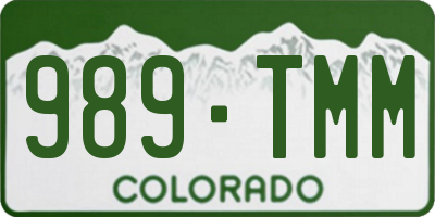 CO license plate 989TMM