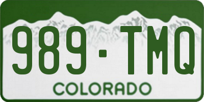 CO license plate 989TMQ