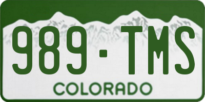 CO license plate 989TMS