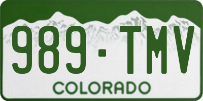 CO license plate 989TMV