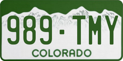 CO license plate 989TMY