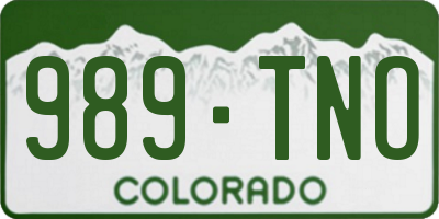 CO license plate 989TNO
