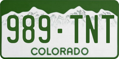 CO license plate 989TNT