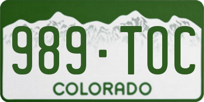 CO license plate 989TOC