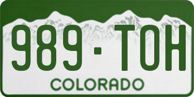 CO license plate 989TOH