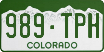 CO license plate 989TPH