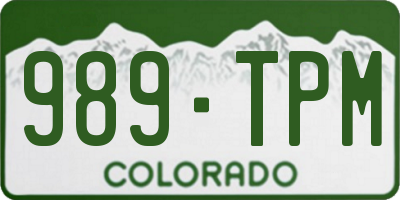 CO license plate 989TPM