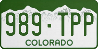 CO license plate 989TPP