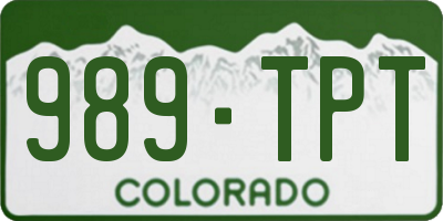 CO license plate 989TPT