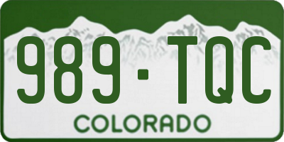 CO license plate 989TQC