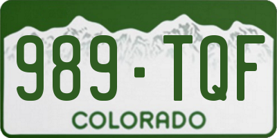 CO license plate 989TQF