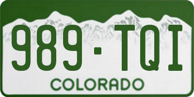 CO license plate 989TQI